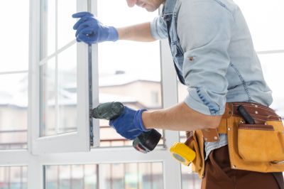 Handyman Repairing a Window
